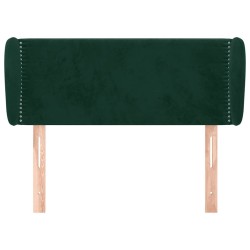 Tête de lit avec oreilles Vert foncé 83x23x78/88 cm Velours 582250582250
