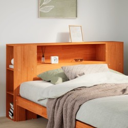 Tête de lit avec rangement cire marron 140cm bois massif de pin 582252582252