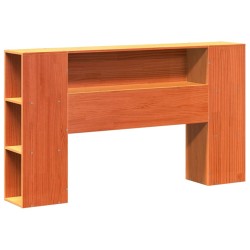 Tête de lit avec rangement cire marron 140cm bois massif de pin 582252582252