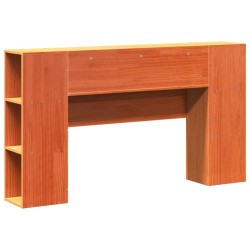 Tête de lit avec rangement cire marron 140cm bois massif de pin 582252582252