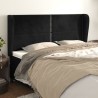 Tête de lit avec oreilles Noir 203x23x118/128 cm Velours 582255582255