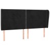 Tête de lit avec oreilles Noir 203x23x118/128 cm Velours 582255582255