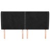 Tête de lit avec oreilles Noir 203x23x118/128 cm Velours 582255582255