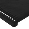 Tête de lit avec oreilles Noir 203x23x118/128 cm Velours 582255582255