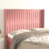 Tête de lit avec oreilles Rose 147x16x118/128 cm Velours 582256582256