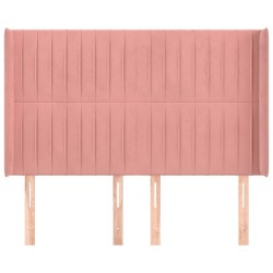 Tête de lit avec oreilles Rose 147x16x118/128 cm Velours 582256582256