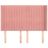 Tête de lit avec oreilles Rose 147x16x118/128 cm Velours 582256582256
