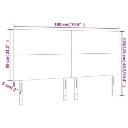 Tête de lit à LED Marron foncé 180x5x118/128 cm Tissu 582258582258