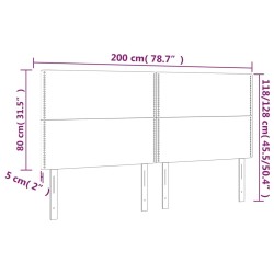 Tête de lit à LED Noir 200x5x118/128 cm Velours 582261582261