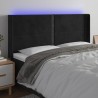 Tête de lit à LED Noir 203x16x118/128 cm Velours 582262582262