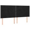 Tête de lit à LED Noir 203x16x118/128 cm Velours 582262582262