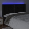 Tête de lit à LED Noir 203x16x118/128 cm Velours 582262582262