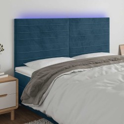 Tête de lit à LED Bleu foncé 200x5x118/128 cm Velours 582268582268