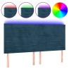 Tête de lit à LED Bleu foncé 200x5x118/128 cm Velours 582268582268