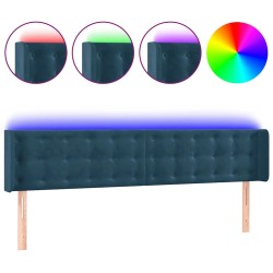 Tête de lit à LED Bleu foncé 203x16x78/88 cm Velours 582269582269