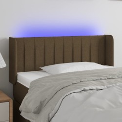 Tête de lit à LED Marron foncé 103x16x78/88 cm Tissu 582271582271