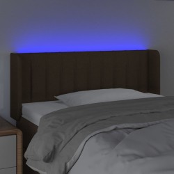 Tête de lit à LED Marron foncé 103x16x78/88 cm Tissu 582271582271