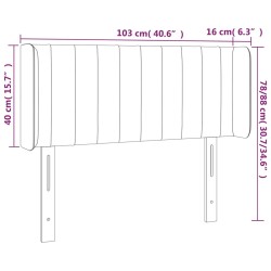 Tête de lit à LED Marron foncé 103x16x78/88 cm Tissu 582271582271