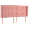 Tête de lit avec oreilles Rose 183x23x118/128 cm Velours 582272582272