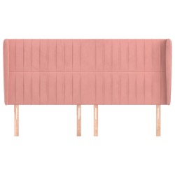 Tête de lit avec oreilles Rose 183x23x118/128 cm Velours 582272582272