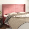 Tête de lit avec oreilles Rose 203x16x118/128 cm Velours 582273582273