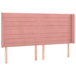 Tête de lit avec oreilles Rose 203x16x118/128 cm Velours 582273582273