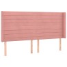 Tête de lit avec oreilles Rose 203x16x118/128 cm Velours 582273582273