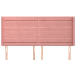 Tête de lit avec oreilles Rose 203x16x118/128 cm Velours 582273582273