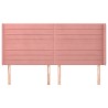 Tête de lit avec oreilles Rose 203x16x118/128 cm Velours 582273582273
