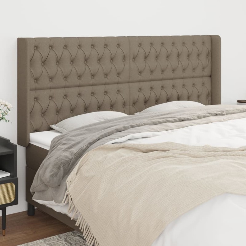Tête de lit avec oreilles Taupe 203x16x118/128 cm Tissu 582275582275