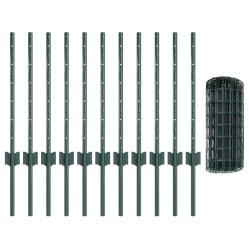 Clôture Euro avec poteau 25 x 0,6 m Acier recouvert de PVC Vert 582278582278