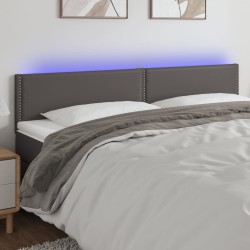 Tête de lit à LED Gris 200x5x78/88 cm Similicuir 582280582280