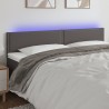 Tête de lit à LED Gris 200x5x78/88 cm Similicuir 582280582280