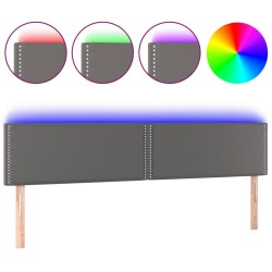 Tête de lit à LED Gris 200x5x78/88 cm Similicuir 582280582280