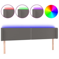 Tête de lit à LED Gris 203x16x78/88 cm Similicuir 582282582282