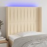 Tête de lit à LED Crème 83x16x118/128 cm Tissu 582284582284