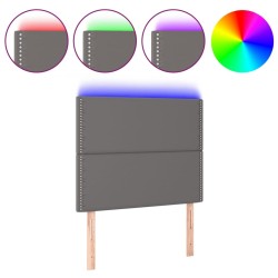 Tête de lit à LED Gris 100x5x118/128 cm Similicuir 582285582285