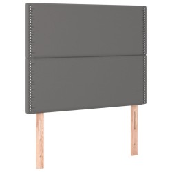 Tête de lit à LED Gris 100x5x118/128 cm Similicuir 582285582285
