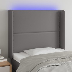 Tête de lit à LED Gris 103x16x118/128 cm Similicuir 582286582286