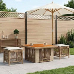 Ensemble de salle à manger pour jardin 3 pcs Beige et crème 582297582297