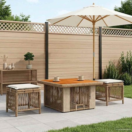 Ensemble de salle à manger pour jardin 3 pcs Beige et crème 582297582297