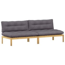 Unité de canapé du milieu Acacia Clair et Gris Foncé 582304582304