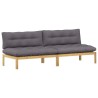 Unité de canapé du milieu Acacia Clair et Gris Foncé 582304582304