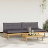 Unité de canapé du milieu Acacia Clair et Gris Foncé 582304582304
