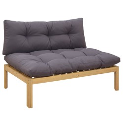 Unité de canapé du milieu Acacia Clair et Gris Foncé 582304582304