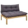 Unité de canapé du milieu Acacia Clair et Gris Foncé 582304582304