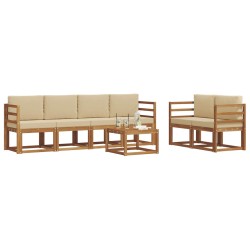 Ensemble de canapés d'extérieur 7 pcs Naturel et Beige 582311582311