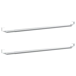 Tringles à rideau 2 pcs blanc et argenté 60-105 cm aluminium 582313582313