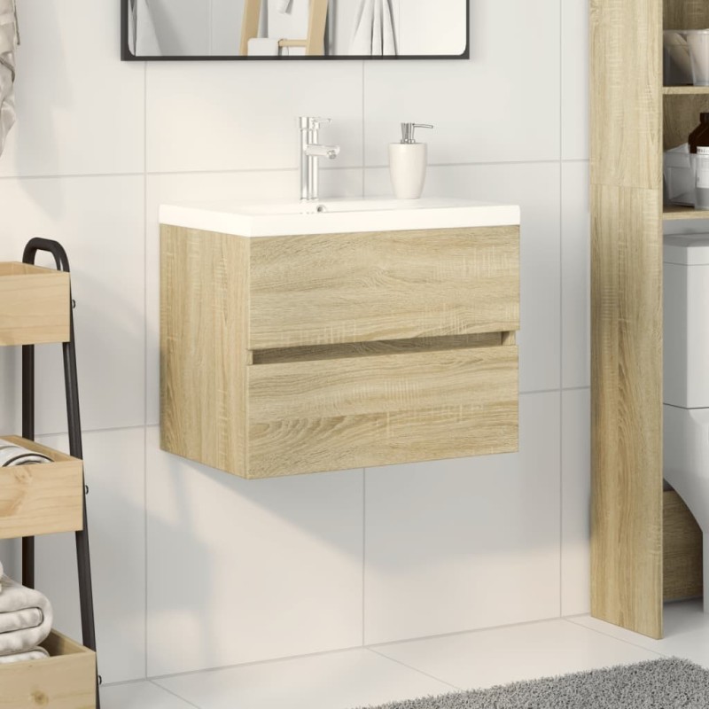 Ensemble de meubles de bain 2pcs céramique et bois d'ingénierie 582320582320