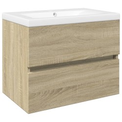 Ensemble de meubles de bain 2pcs céramique et bois d'ingénierie 582320582320